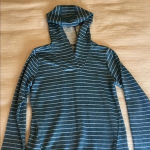 St John’s Bay Active Striped Teal Hoodie L